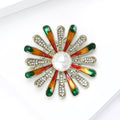 Alloy Hand Painted Pearl Daisy Flower Brooch For Collar Decoration view 4