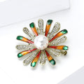 Alloy Hand Painted Pearl Daisy Flower Brooch For Collar Decoration view 3