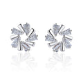 Fashion Ice Crystal Flower Trapezoid Zircon Stud Earrings For Women, Sweet Forest Style view 6