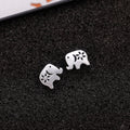 Korean Japanese Style Hollow Printed Elephant Stud Earrings Cute Animal Jewelry In Stock view 2