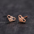 Mini Hollow Bee Copper Stud Earrings, Fun Insect Cartilage Ear Studs Jewelry view 2