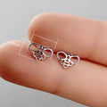 Mini Hollow Bee Copper Stud Earrings, Fun Insect Cartilage Ear Studs Jewelry view 5