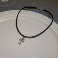 Sweet Cool Cross Faux Leather Choker Necklace Minimalist Fashion Collar Necklace view 2