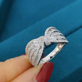 Minimalist Light Luxury Bowknot Ring With Micro Pave Zircon Fashion Jewelry view 2