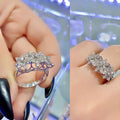 Full Zircon Flower Ring Light Luxury Fashion Adjustable Index Finger Ring For Women view 2