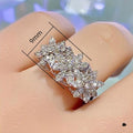 Full Zircon Flower Ring Light Luxury Fashion Adjustable Index Finger Ring For Women view 4
