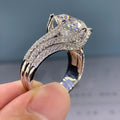Classic Six Prong Luxury Cluster Setting Ring, European American Popular Women's Ring view 2
