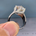 Classic Six Prong Luxury Cluster Setting Ring, European American Popular Women's Ring view 4