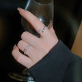 Korean Zircon Cross Adjustable Open Ring For Women view 2