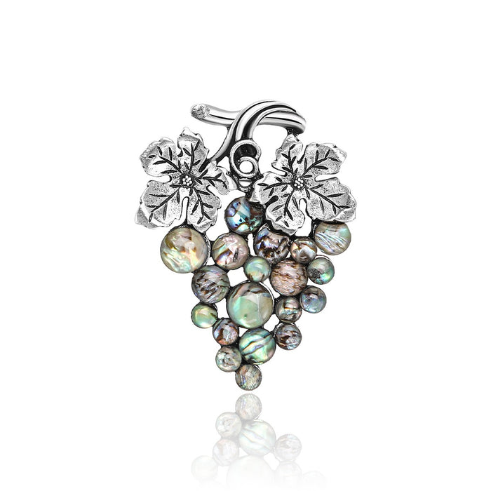 Alloy Abalone Shell Grape Brooch For Creative Fashion Accessories