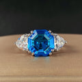 Fashion Asscher Square Cut Zircon Color Gemstone Ring For Women, Light Luxury Jewelry view 3