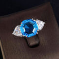 Fashion Asscher Square Cut Zircon Color Gemstone Ring For Women, Light Luxury Jewelry view 2