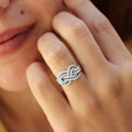 Light Luxury Cross Knot Diamond Inlaid Index Ring For Women Niche Fashion Jewelry view 2