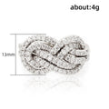 Light Luxury Cross Knot Diamond Inlaid Index Ring For Women Niche Fashion Jewelry view 5
