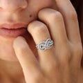Light Luxury Cross Knot Diamond Inlaid Index Ring For Women Niche Fashion Jewelry view 3