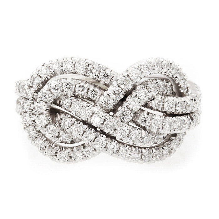 Light Luxury Cross Knot Diamond Inlaid Index Ring For Women Niche Fashion Jewelry