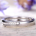 Couple Rings With Row Zircon Stones, Simple Fashion Men's Band Creative Wedding Rings view 3