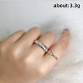 Couple Rings With Row Zircon Stones, Simple Fashion Men's Band Creative Wedding Rings view 5