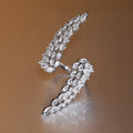 Angel Wing Open Ring With Marquise Zircon Stones, Light Luxury European Fashion Jewelry view 6