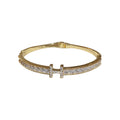 Korean Style Zircon Letter Buckle Metal Bangle For Women, Light Luxury Fashion Jewelry view 5
