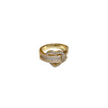 Real Gold Plated Zircon Heart Chain Open Ring For Women view 5