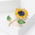 Alloy Enamel Sunflower Brooch Pin For Suit Decoration view 2
