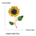 Alloy Enamel Sunflower Brooch Pin For Suit Decoration view 4