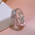 Light Luxury Women's Zircon Ring With Minimalist Geometric Design, Fashion Niche Finger Jewelry view 2