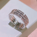 Light Luxury Women's Zircon Ring With Minimalist Geometric Design, Fashion Niche Finger Jewelry view 3