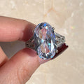 European Fashion Oval Zircon Ring For Women, Light Luxury Copper Index Finger Jewelry view 5