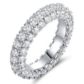 European American Style Three Sided Zircon Couple Ring Hip Hop Fashion Finger Jewelry view 2