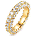 European American Style Three Sided Zircon Couple Ring Hip Hop Fashion Finger Jewelry view 6