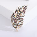 Alloy Rhinestone Leaf Brooch Pin For Scarves And Apparel view 6