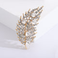 Alloy Rhinestone Leaf Brooch Pin For Scarves And Apparel view 3