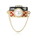 Alloy Enamel Chain Camera Brooch Pin For Creative Outfit Decoration view 5