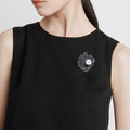Gunmetal Alloy Pearl Rhinestone Brooch Pin For Womens Apparel view 2