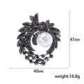 Gunmetal Alloy Pearl Rhinestone Brooch Pin For Womens Apparel view 5