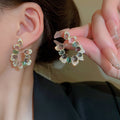 Irregular U-Shaped Zircon Inlaid Metal Stud Earrings Trendy Statement Letter Style Jewelry view 2