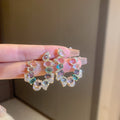 Irregular U-Shaped Zircon Inlaid Metal Stud Earrings Trendy Statement Letter Style Jewelry view 3
