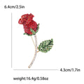 Alloy Rhinestone Rosebud Brooch Pin For Scarf And Apparel view 6