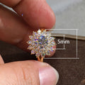 European Style Zircon Sunflower Wedding Ring For Women, Romantic Proposal Ceremony Jewelry view 5