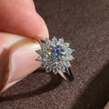 European Style Zircon Sunflower Wedding Ring For Women, Romantic Proposal Ceremony Jewelry view 2