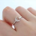 Premium Star And Moon Open Ring For Women, Niche Design Light Luxury Adjustable Index Jewelry view 3