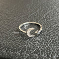 Premium Star And Moon Open Ring For Women, Niche Design Light Luxury Adjustable Index Jewelry view 4