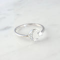 Premium Star And Moon Open Ring For Women, Niche Design Light Luxury Adjustable Index Jewelry view 2