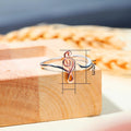 Two Tone Musical Note Copper Open Ring Creative Minimalist Split Color Fashion Jewelry view 5