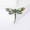 Alloy Enamel Rhinestone Dragonfly Brooch Pin For Coat Decoration view 1