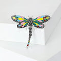 Alloy Enamel Rhinestone Dragonfly Brooch Pin For Coat Decoration view 4