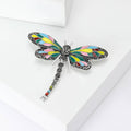 Alloy Enamel Rhinestone Dragonfly Brooch Pin For Coat Decoration view 2