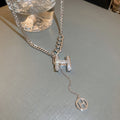 Light Luxury Korean Rhinestone English Letter Alloy Clavicle Necklace for Women view 2